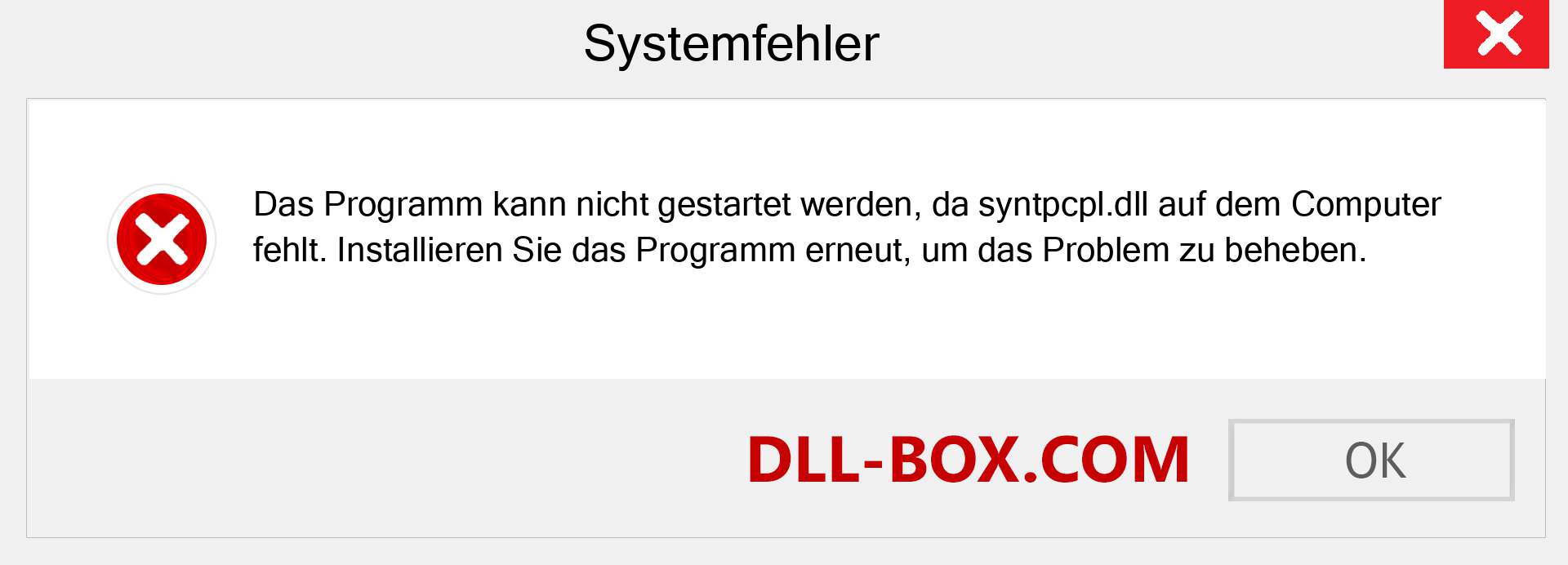 syntpcpl.dll-Datei fehlt?. Download für Windows 7, 8, 10 - Fix syntpcpl dll Missing Error unter Windows, Fotos, Bildern